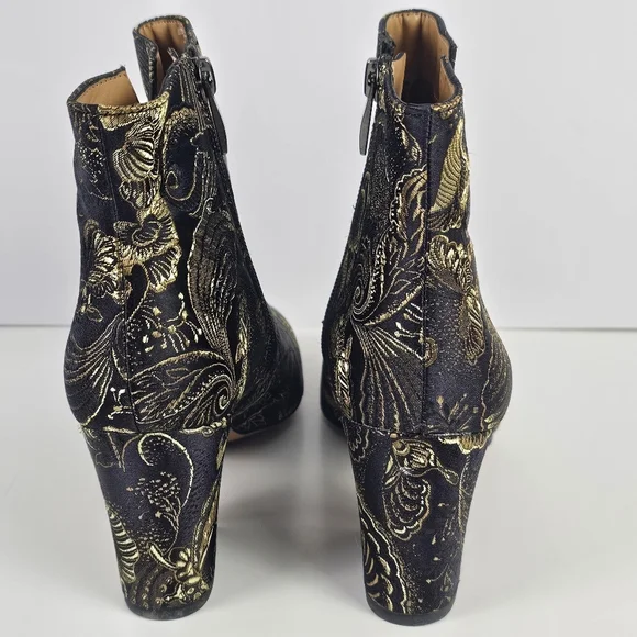 Franco Sarto Metallic / Jacquard Fabric Ankle Bootie — Women’s US 7 M - Tapestry - Picture 4 of 10